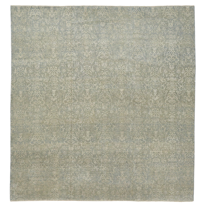 Green Transitional Wool Rug - 13'9" x 14'9"