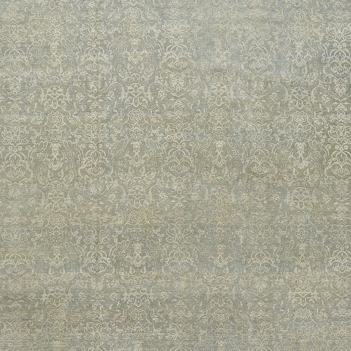 Green Transitional Wool Rug - 13'9" x 14'9"