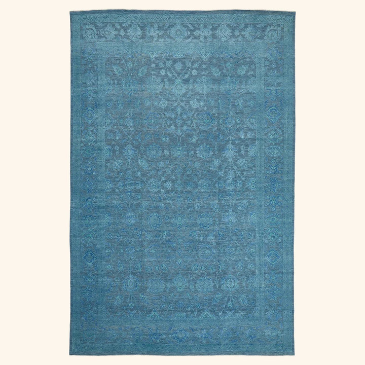 Blue Transitional Wool Rug - 11'8" x 17'1"