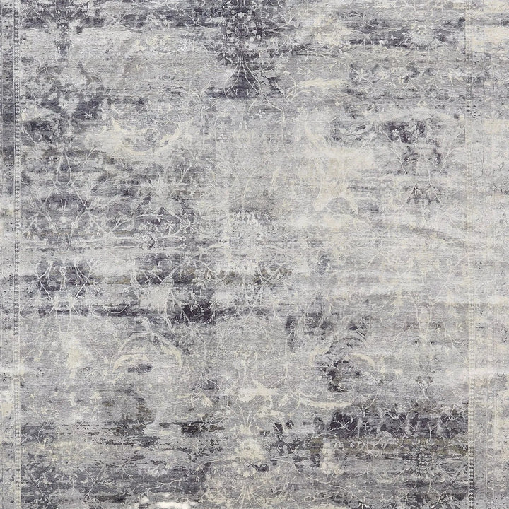 Grey Transitional Wool Silk Blend Rug - 12'11" x 18'