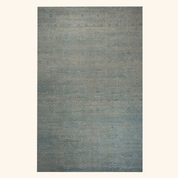 Blue Transitional Wool Silk Blend Rug - 16'6" x 25'9"