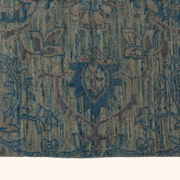 Blue Transitional Wool Silk Blend Rug - 16'6" x 25'9"