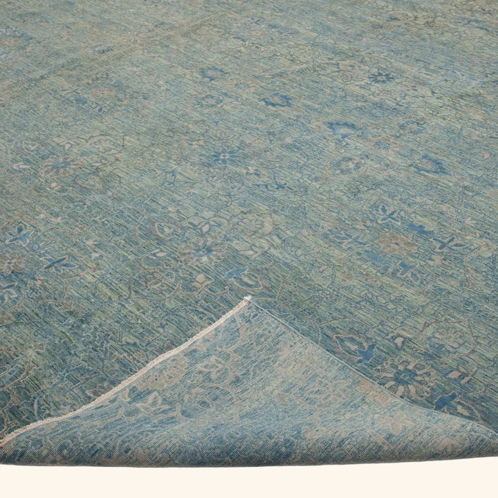 Blue Transitional Wool Silk Blend Rug - 16'6" x 25'9"