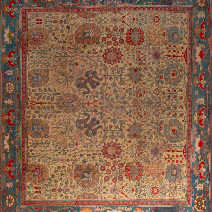 Multicolored Antique Persian Oushak Rug - 16'5" x 18'7"