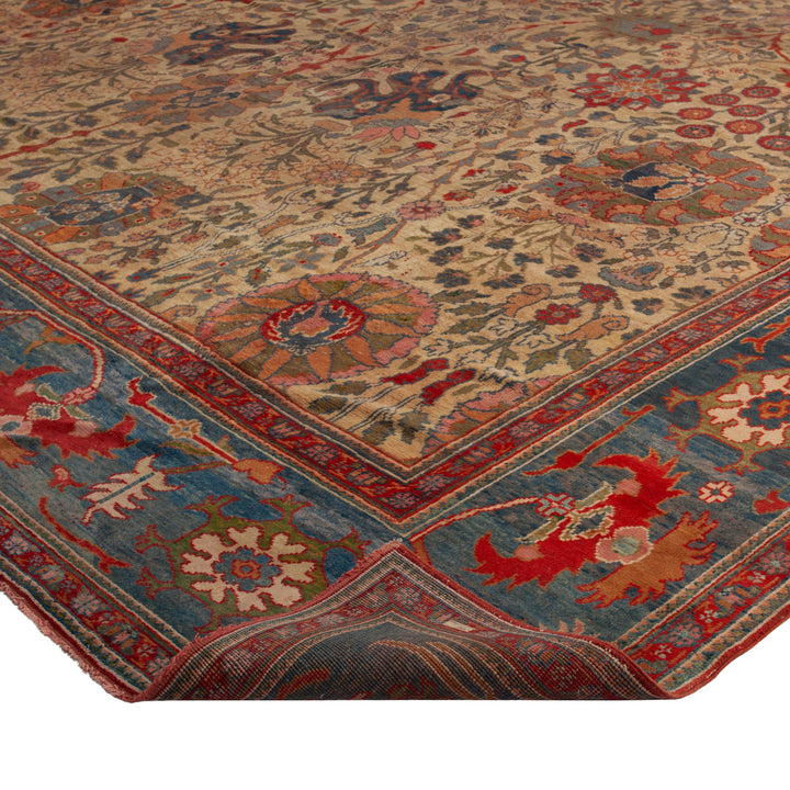 Multicolored Antique Persian Oushak Rug - 16'5" x 18'7"