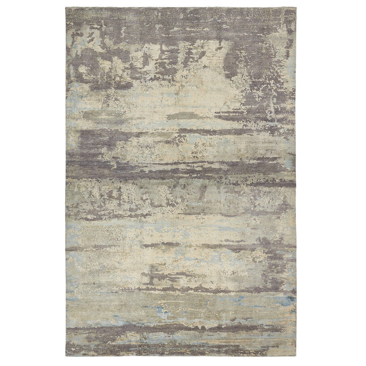 Grey Modern Silk Rug - 14'1" x 22'5"