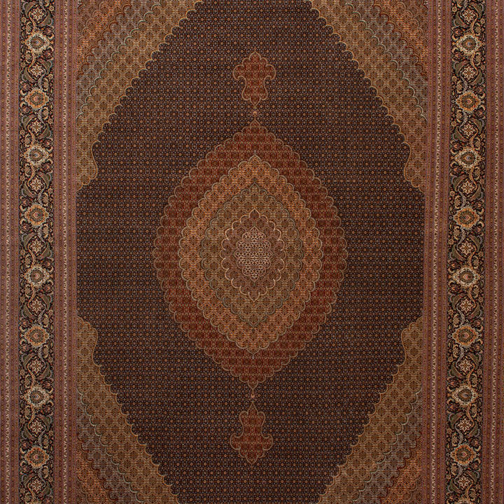 Brown Vintage Mahi Tabriz Wool Rug - 11'8" x 16'1"