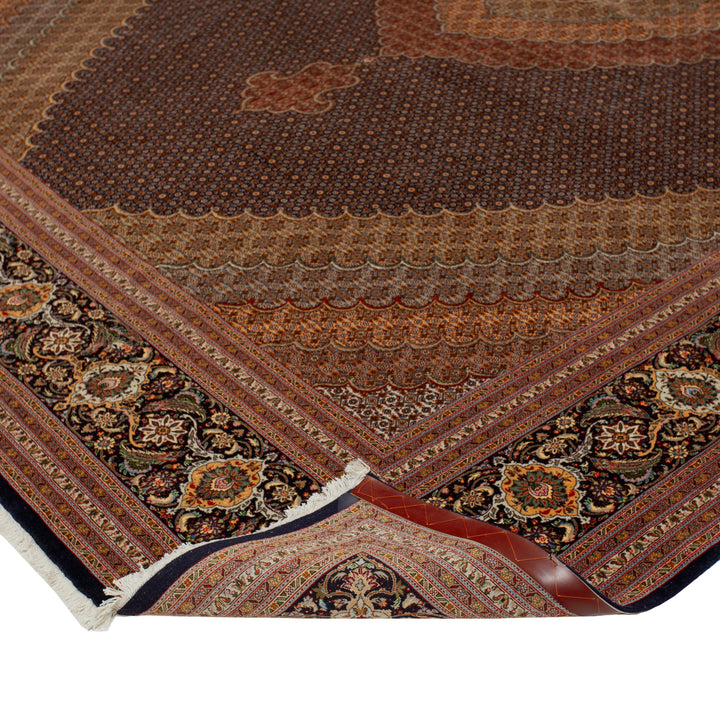 Brown Vintage Mahi Tabriz Wool Rug - 11'8" x 16'1"
