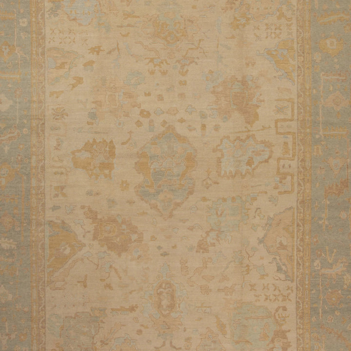 Beige Vintage Traditional Wool Rug - 13' x 17'6"