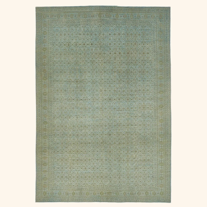 Green Overdyed Wool Rug - 17'3" x 25'6"