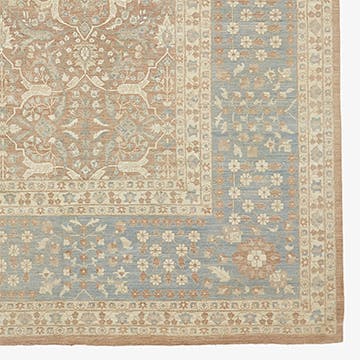 Beige & Blue Traditional Wool Rug - 12'6" x 16'8"