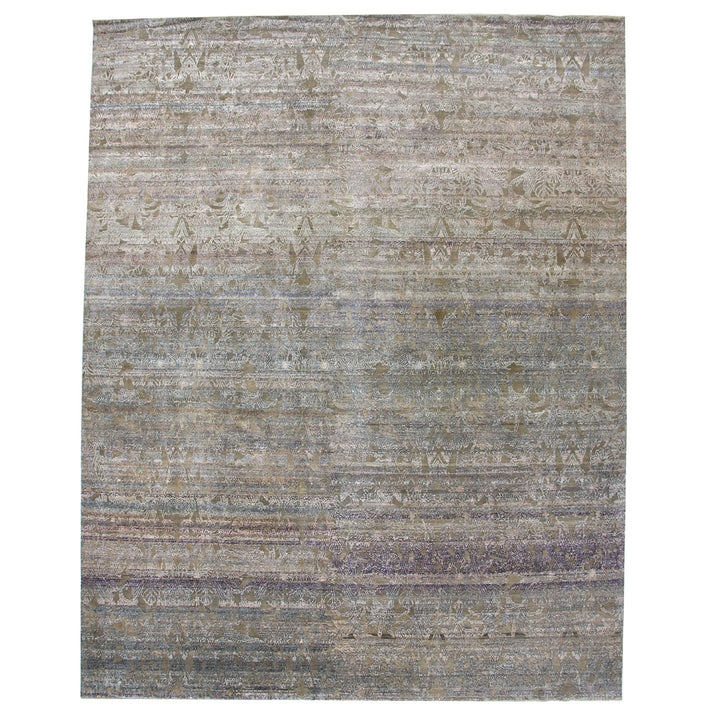 Brown Transitional Wool Silk Blend Rug - 15'8" x 20'3"