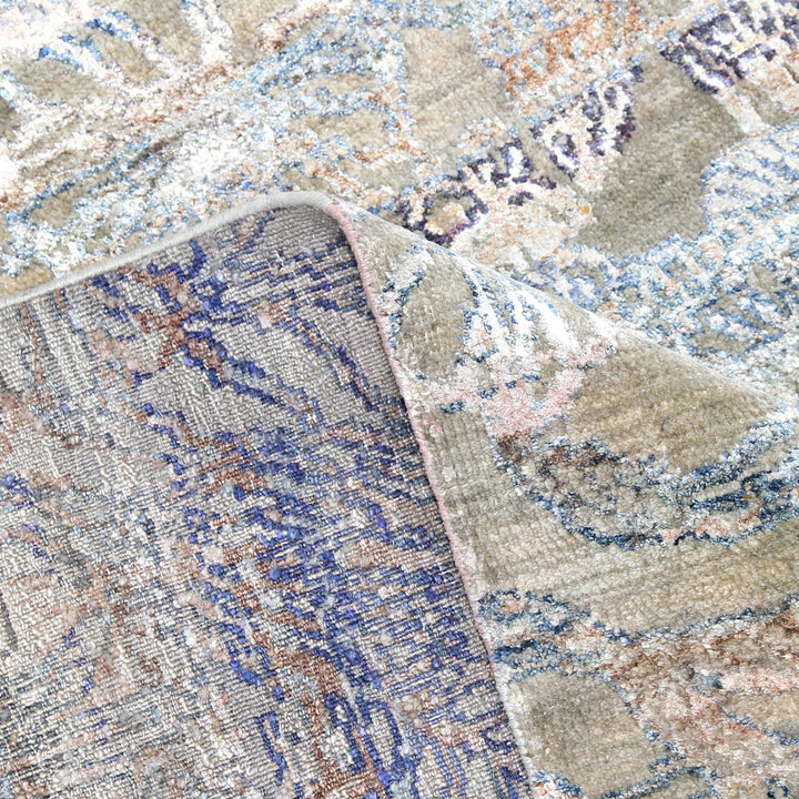 Brown Transitional Wool Silk Blend Rug - 15'8" x 20'3"