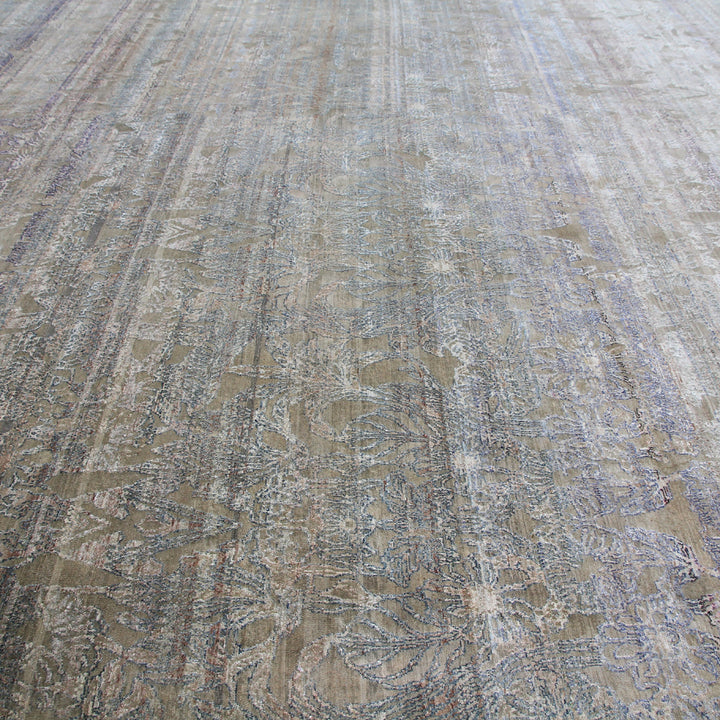 Brown Transitional Wool Silk Blend Rug - 15'8" x 20'3"