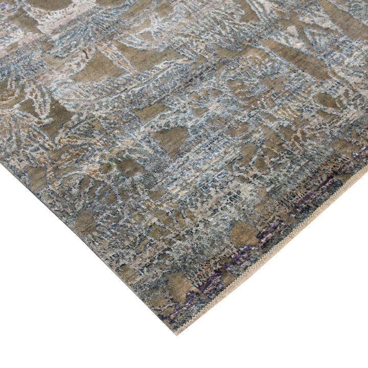 Brown Transitional Wool Silk Blend Rug - 15'8" x 20'3"