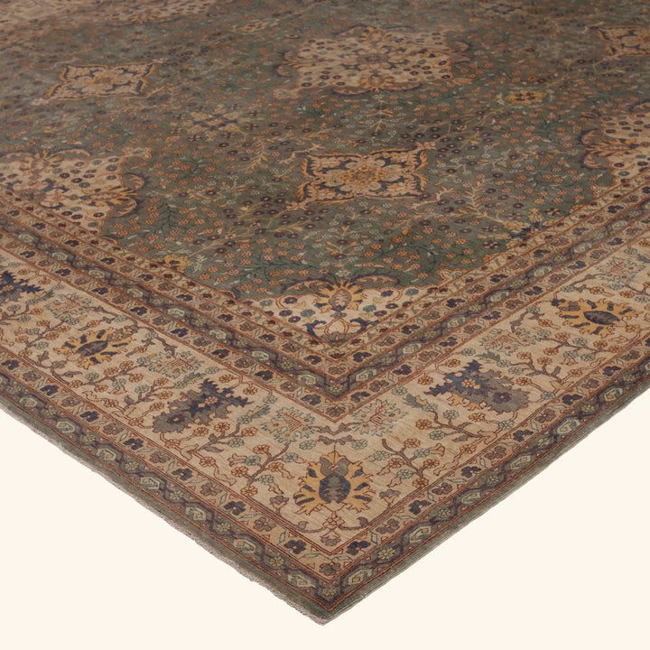 Brown Traditional Wool Rug - 12'2" x 17'10"