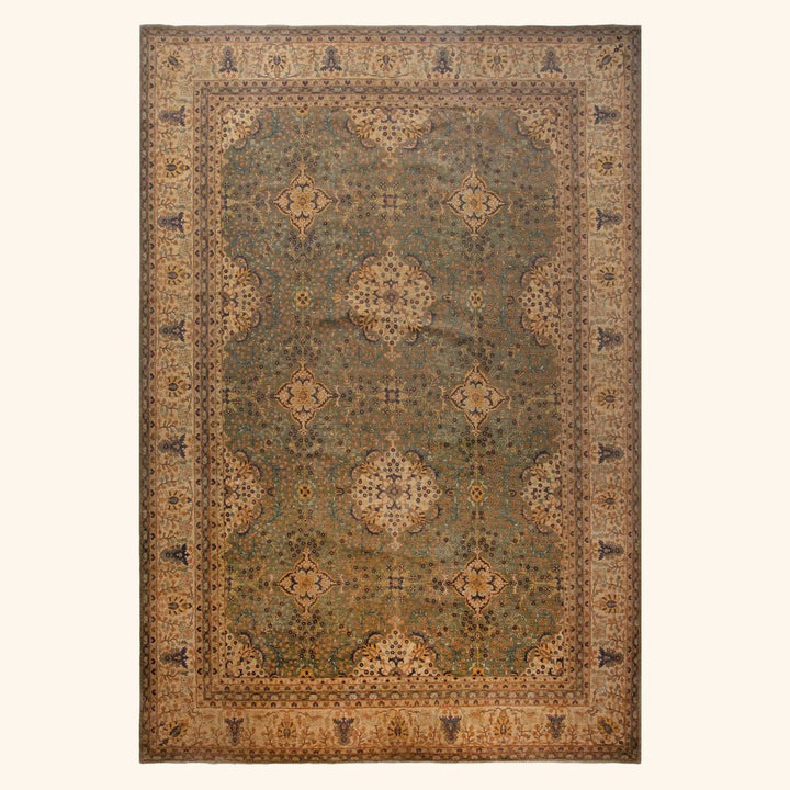 Brown Traditional Wool Rug - 12'2" x 17'10"
