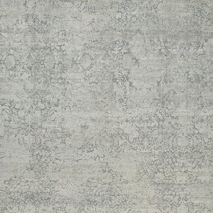 Grey Traditional Wool Silk Blend Rug - 12'1" x 17'7"