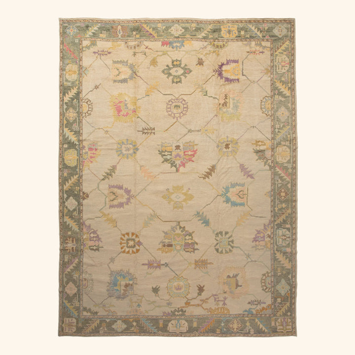 Green Traditional Wool Rug - 12'2" x 16'3"