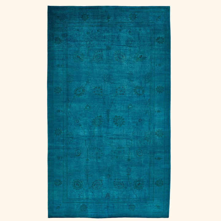 Blue Overdyed Wool Rug - 13'1' x 23'1'