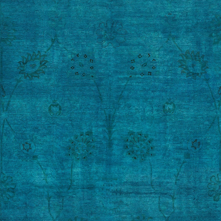 Blue Overdyed Wool Rug - 13'1' x 23'1'
