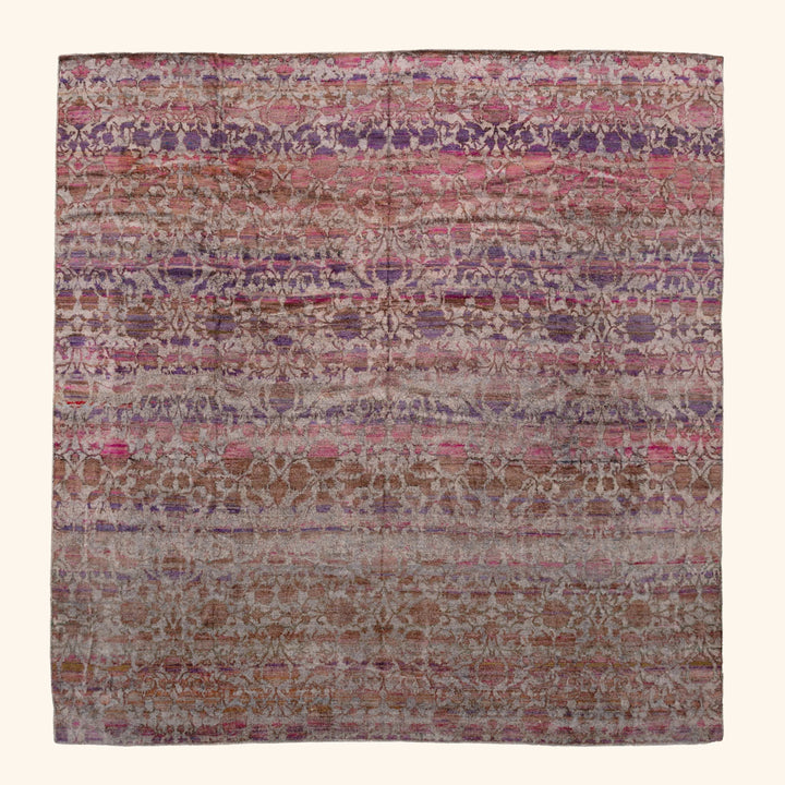 Purple Transitional Silk Linen Blend Rug - 16' x 16'4"