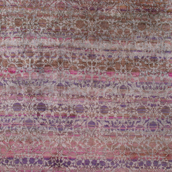 Purple Transitional Silk Linen Blend Rug - 16' x 16'4"