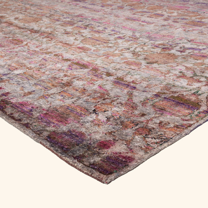 Purple Transitional Silk Linen Blend Rug - 16' x 16'4"