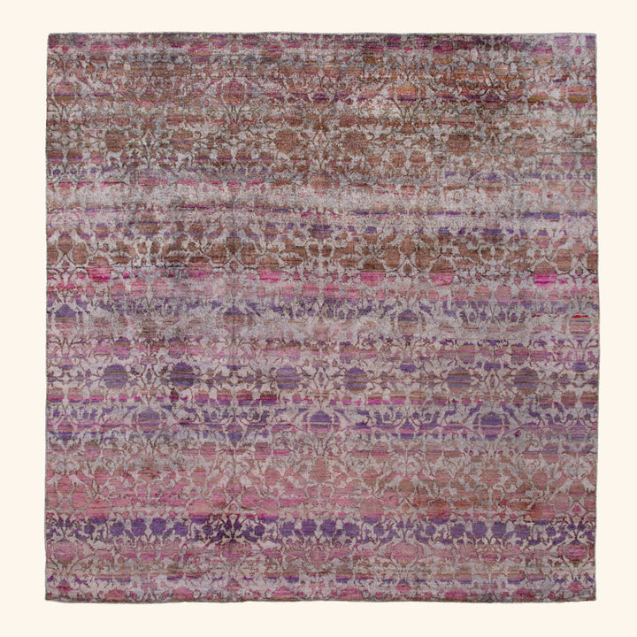 Purple Transitional Silk Linen Blend Rug - 16' x 16'4"