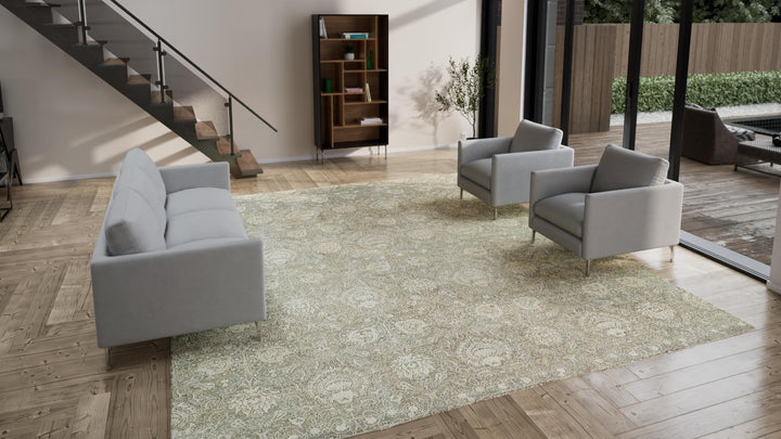 Brown Transitional Wool Rug - 12' x 14'11"