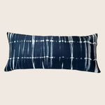 Shibori Waves Silk Lumbar Pillow 16x36