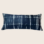Shibori Waves Silk Lumbar Pillow 16x36