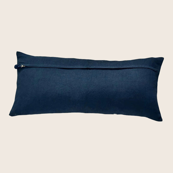 Shibori Waves Silk Lumbar Pillow 16x36