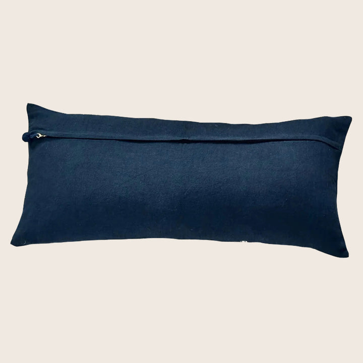 Shibori Waves Silk Lumbar Pillow 16x36