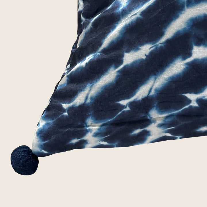 Shibori Waves Silk Lumbar Pillow 16x24
