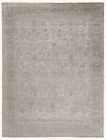Silver Traditional Silk Wool Rug - 8' x 10'