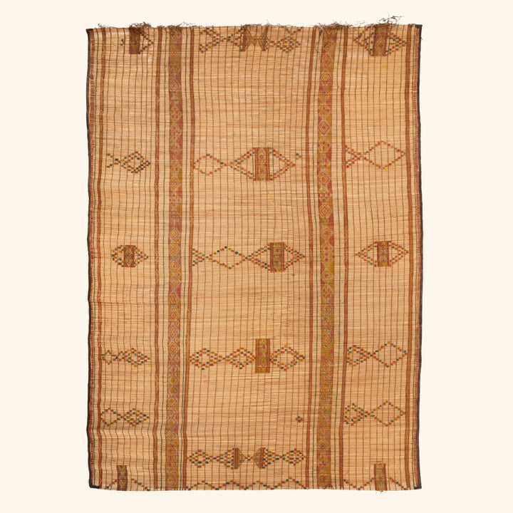 Brown Tuareg Bamboo Leather Mat -  9'6" x 9'6"