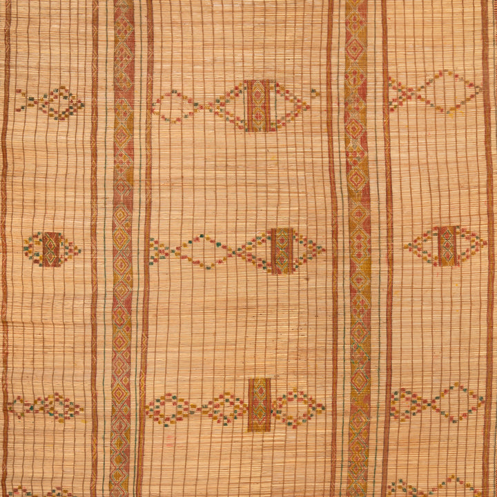 Brown Tuareg Bamboo Leather Mat -  9'6" x 9'6"