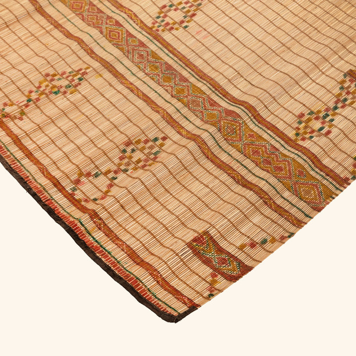 Brown Tuareg Bamboo Leather Mat -  9'6" x 9'6"