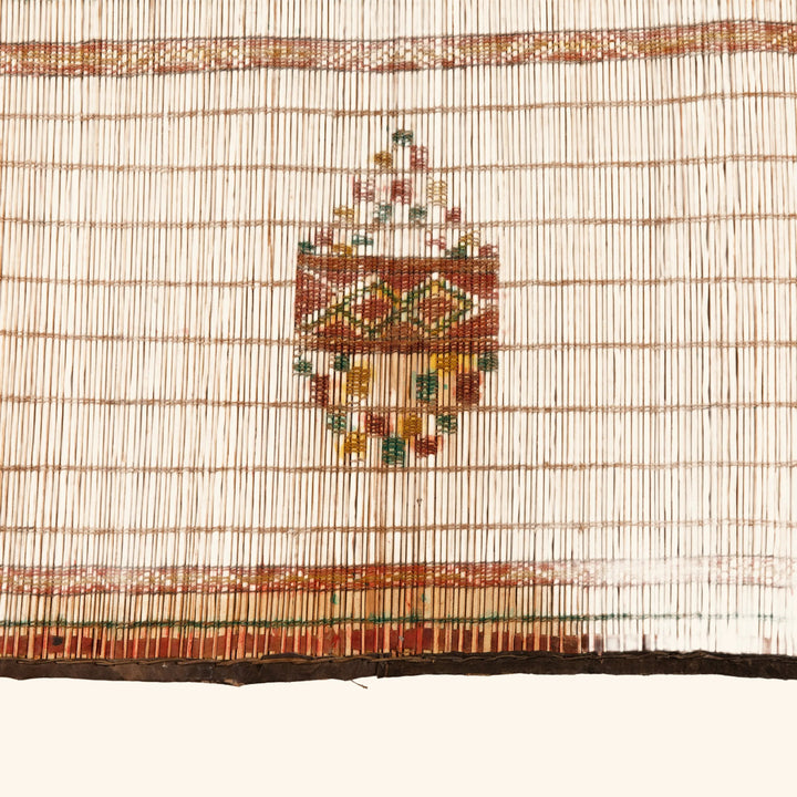Brown Tuareg Bamboo Leather Mat -  9'6" x 9'6"