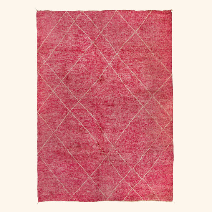 Pink Berber Wool Rug - 8'8" x 11'8"