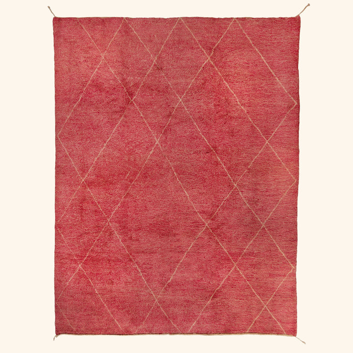 Pink Berber Wool Rug - 9'10" x 13'2"