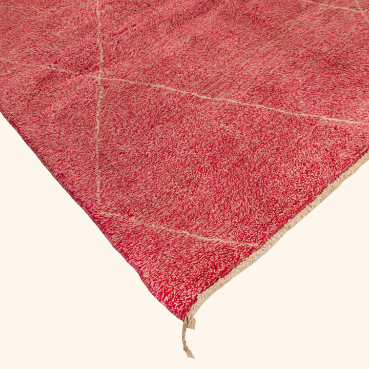 Pink Berber Wool Rug - 9'10" x 13'2"