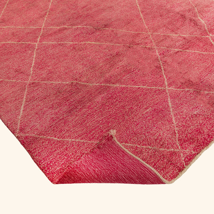 Pink Berber Wool Rug - 9'10" x 13'2"