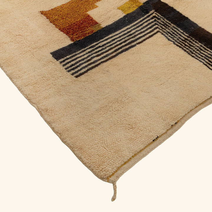 Ivory Multi Berber Wool Rug - 6'7" x 9'10"