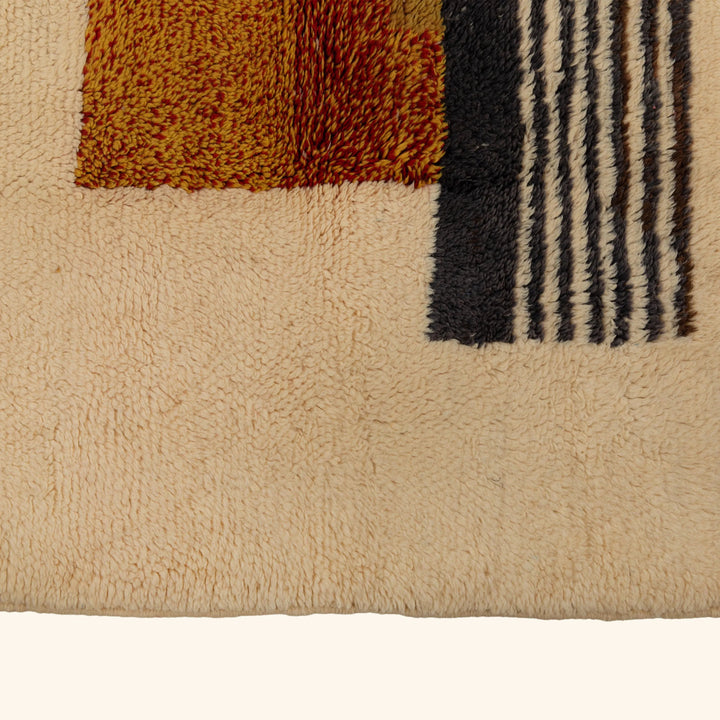 Ivory Multi Berber Wool Rug - 6'7" x 9'10"