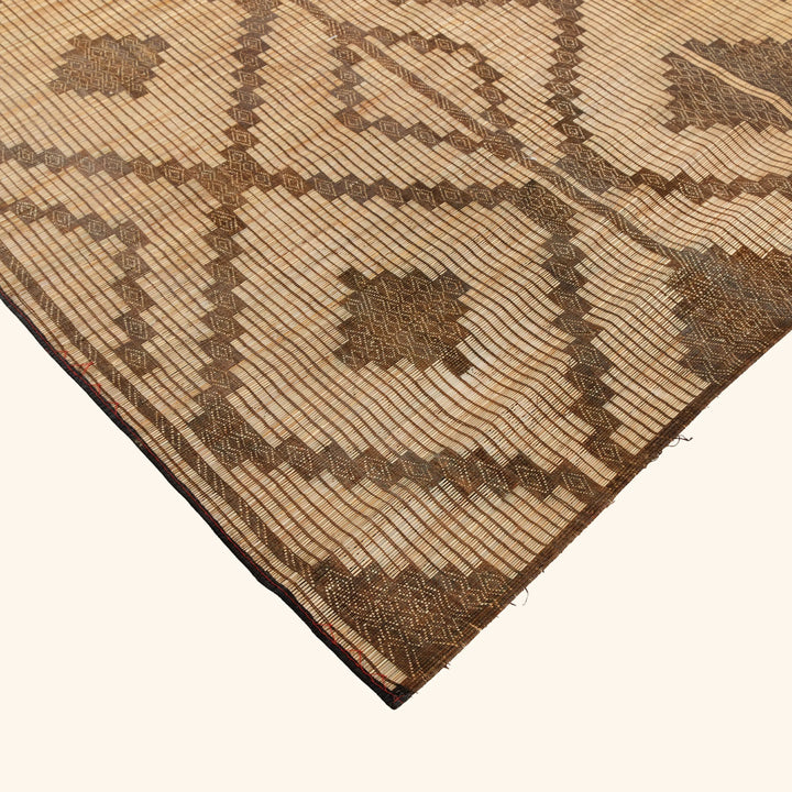 Brown Tuareg Bamboo Leather Mat -  10'6" x 13'2"