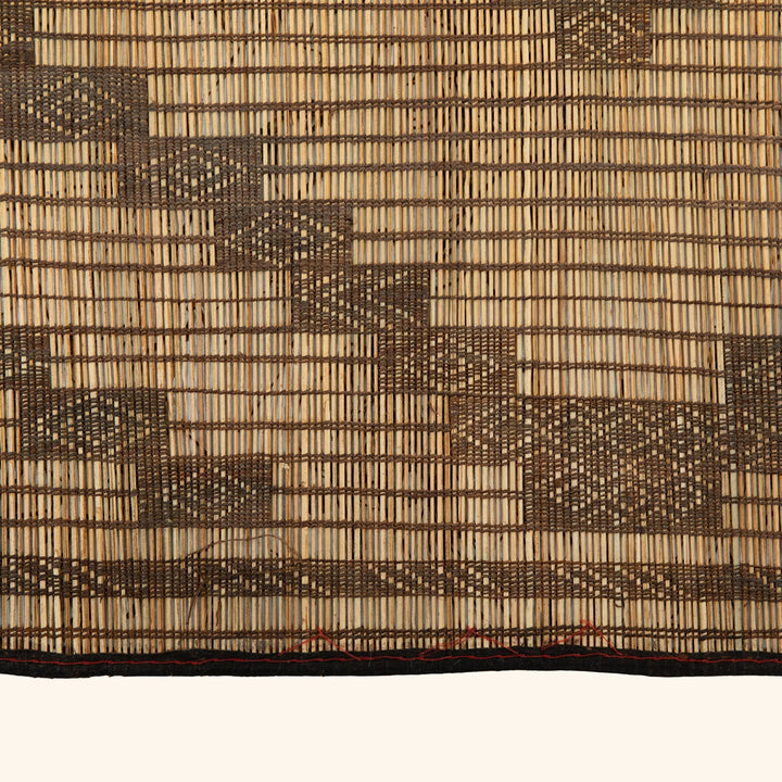 Brown Tuareg Bamboo Leather Mat -  10'6" x 13'2"