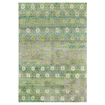 Green Contemporary Saree Silk Rug - 4' x 6'