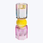 XL Tri Color Crystal Candle Holder